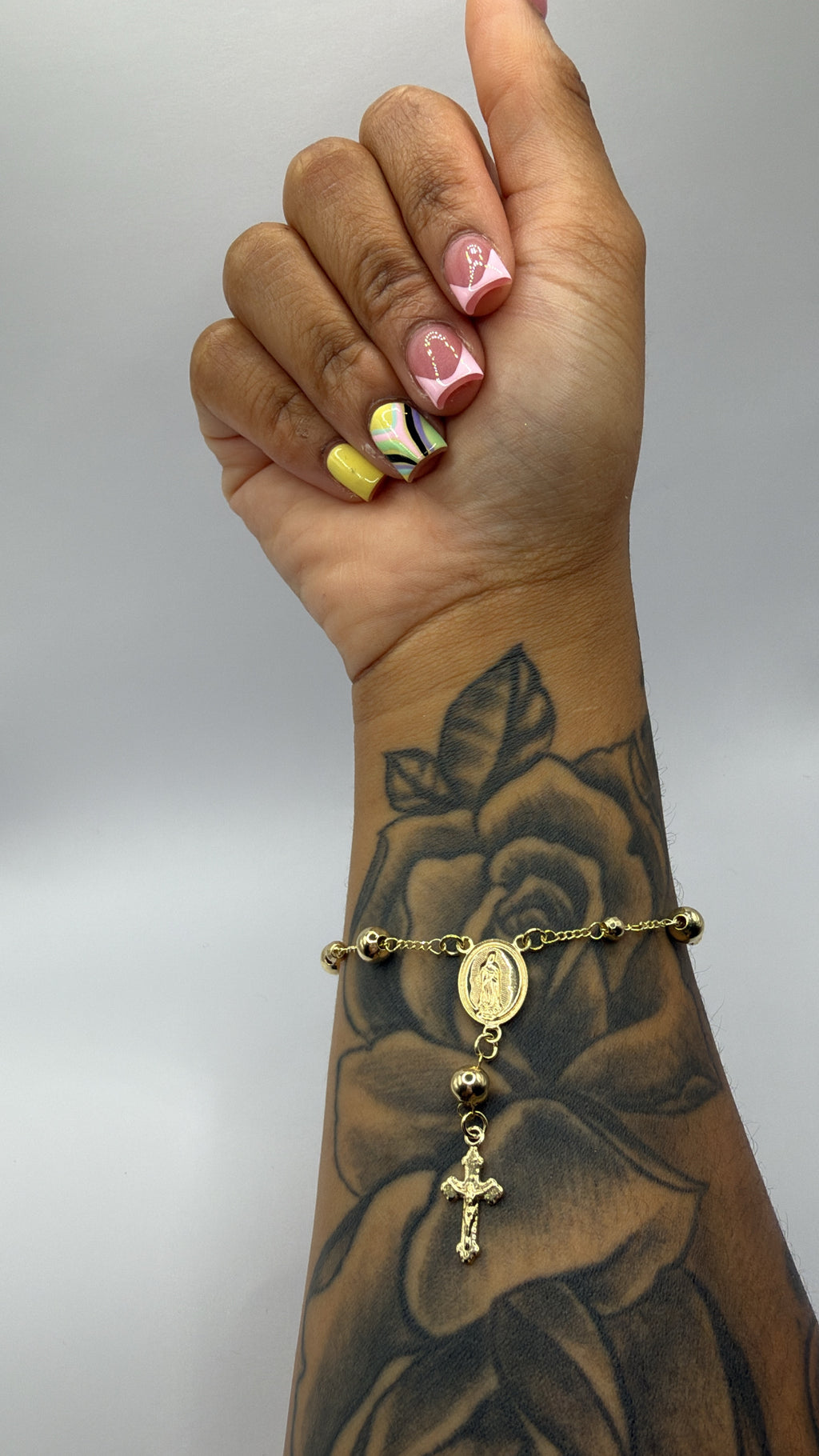 Gold Cross Beaded Bracelet